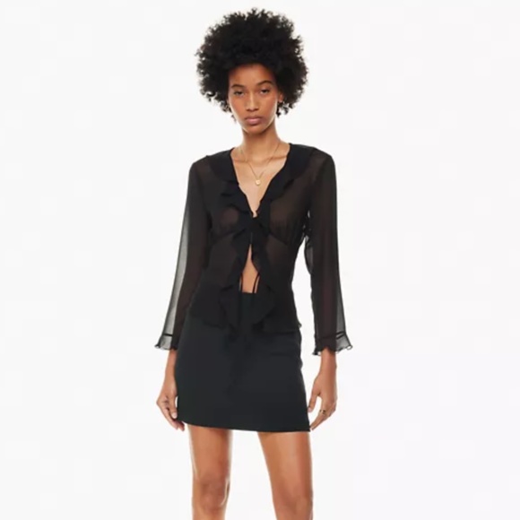 Aritzia Dresses & Skirts - Artizia Modern Mini Skirt (Suede, Black) - 8